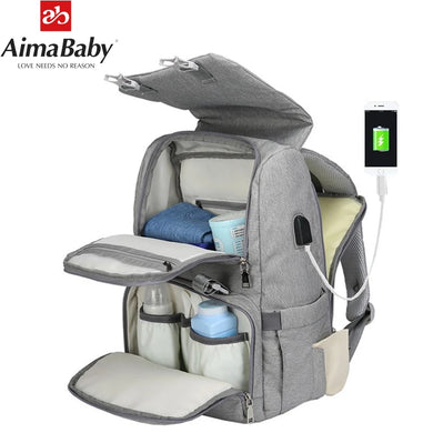 Baby Diaper Bag With USB Interface Large baby nappy changing Bag Mummy Maternity Travel Backpack for mom Nursing bags - FreebiesAndGiveAways