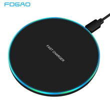 Load image into Gallery viewer, FDGAO 10W Fast Wireless Charger For Samsung Galaxy S9/S9+ S8 S7 Note 9 S7 Edge USB Qi Charging Pad for iPhone XS Max XR X 8 Plus - FreebiesAndGiveAways